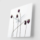 赤いバラ スクエア壁時計 (傾斜)