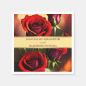 赤いバラ スタンダードカクテルナプキン (正面)