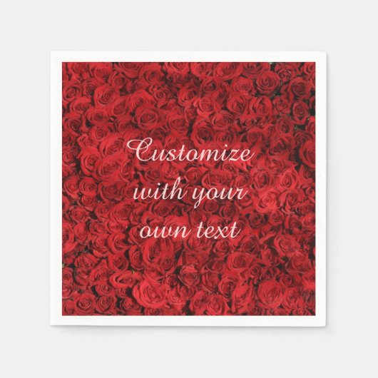 赤いバラ スタンダードカクテルナプキン (正面)