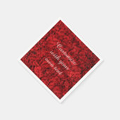 赤いバラ スタンダードカクテルナプキン (角)