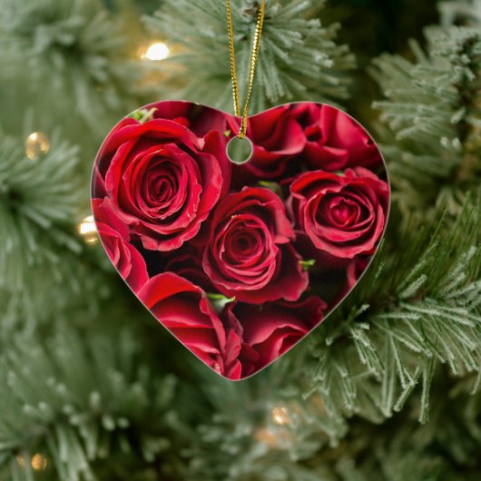 赤いバラ セラミックオーナメント (ツリー)