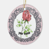 赤いバラ セラミックオーナメント (左)