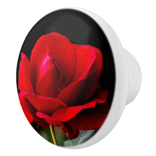 赤いバラ セラミックノブ (右)