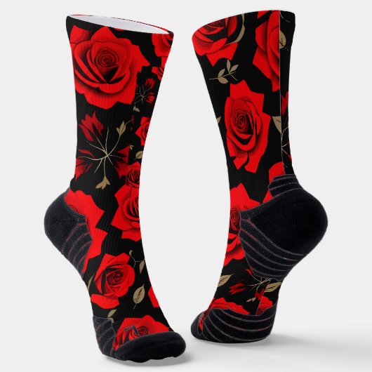 赤いバラ ソックス (傾斜あり)