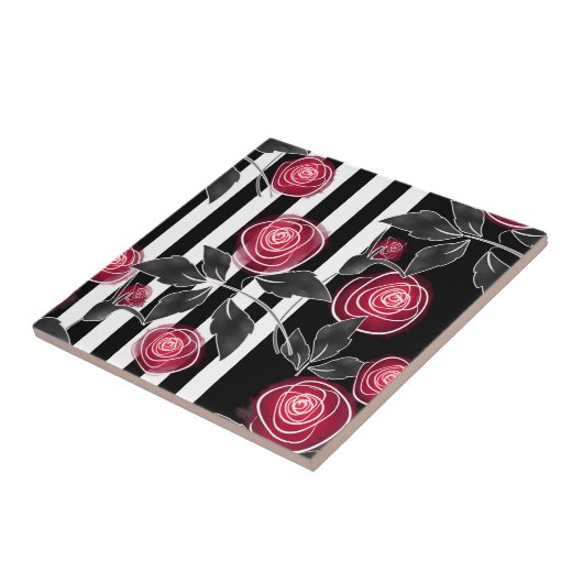 赤いバラ タイル (側面)