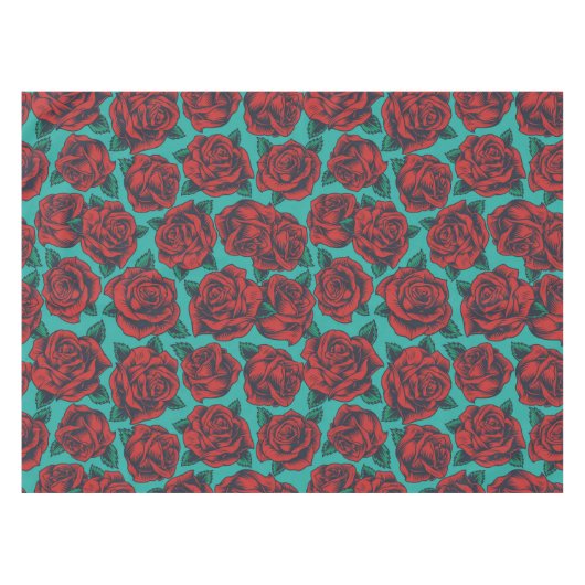 赤いバラ テーブルクロス (正面(横))