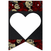 赤いバラ ドクロ 黒 花 ゴシック ミスター＆ミセス バンティングフラッグ (第3の旗)