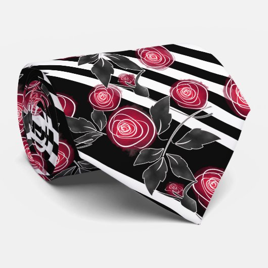 赤いバラ ネクタイ (ロール)