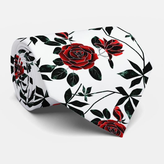 赤いバラ ネクタイ (ロール)