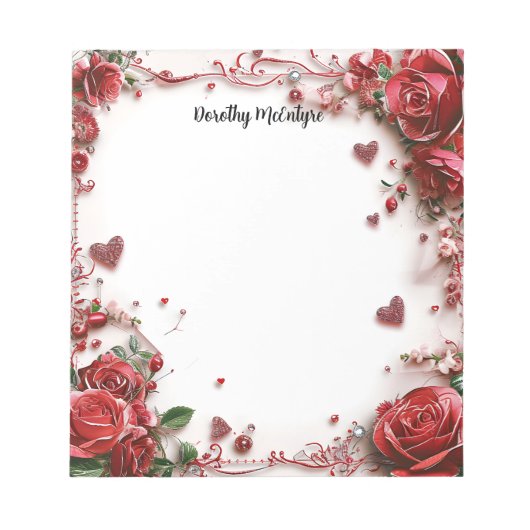 赤いバラ ノートパッド (正面)