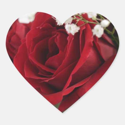赤いバラ – ハート型 ハートシール (正面)