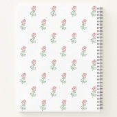 赤いバラ、バラのパターン、あなたの名前 ノートブック (裏面)