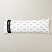 赤いバラ、バラのパターン、あなたの名前 ボディピロー (正面)