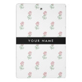 赤いバラ、バラのパターン、あなたの名前 ミニクリップボード (裏面)