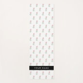 赤いバラ、バラのパターン、あなたの名前 ヨガマット (正面)