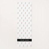 赤いバラ、バラのパターン、あなたの名前 ヨガマット (裏面)