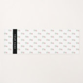 赤いバラ、バラのパターン、あなたの名前 ヨガマット (正面(横))