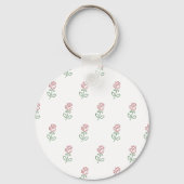 赤いバラ、バラのパターン、花 キーホルダー (裏面)