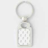 赤いバラ、バラのパターン、花 キーホルダー (正面)