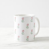 赤いバラ、バラのパターン、花 コーヒーマグカップ (正面右)