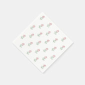 赤いバラ、バラのパターン、花 スタンダードカクテルナプキン (角)