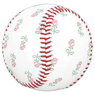 赤いバラ、バラのパターン、花 ソフトボール