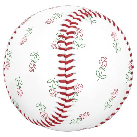 赤いバラ、バラのパターン、花 ソフトボール (アングル)