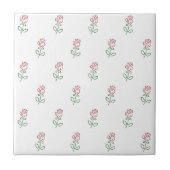 赤いバラ、バラのパターン、花 タイル (正面)