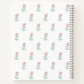 赤いバラ、バラのパターン、花 ノートブック (裏面)