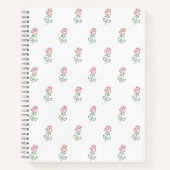 赤いバラ、バラのパターン、花 ノートブック (正面)