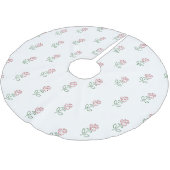 赤いバラ、バラのパターン、花 ブラッシュドポリエステルツリースカート (アングル)