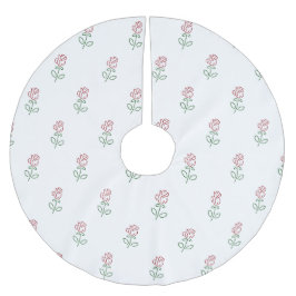 赤いバラ、バラのパターン、花 ブラッシュドポリエステルツリースカート