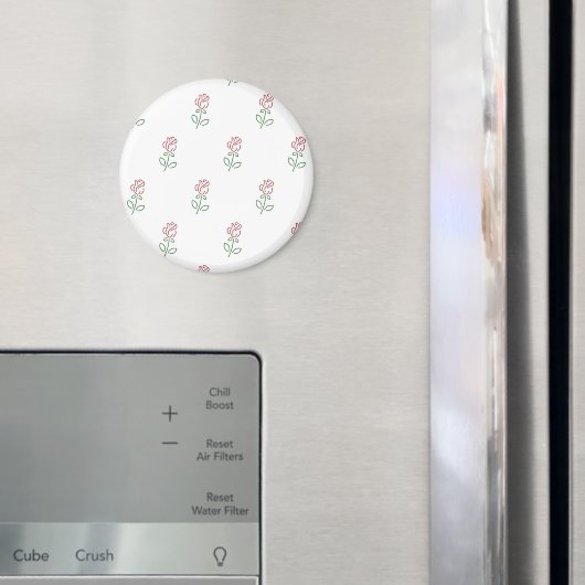 赤いバラ、バラのパターン、花 マグネット (インサイチュ (冷蔵庫))