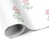 赤いバラ、バラのパターン、花 ラッピングペーパー (ロールコーナー)