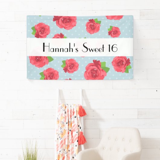 赤いバラ、バラのパターン、花、甘い16 横断幕 (インサイチュ)