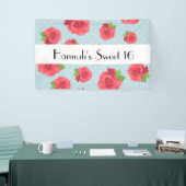 赤いバラ、バラのパターン、花、甘い16 横断幕 (トレードショー)