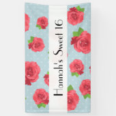 赤いバラ、バラのパターン、花、甘い16 横断幕 (縦)