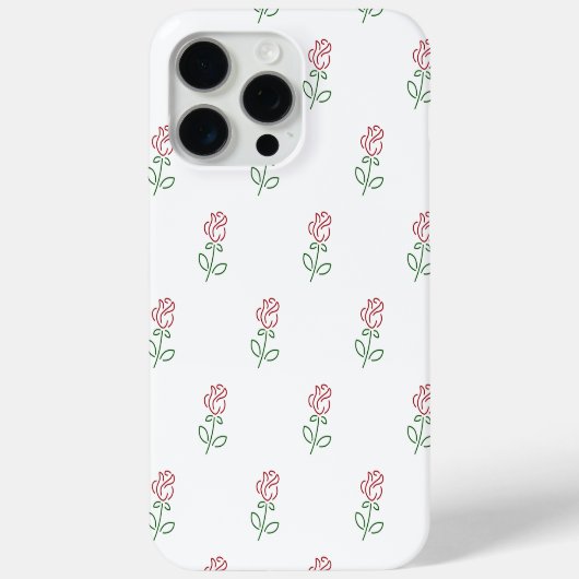 赤いバラ、バラのパターン、花 Case-Mate iPhoneケース (裏面)