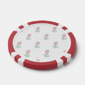 赤いバラ、バラの模様、花 ポーカーチップ (シングル)