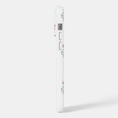 赤いバラ、バラの模様、花 iPhoneケース (左側面)