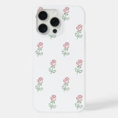 赤いバラ、バラの模様、花 iPhoneケース (裏面)