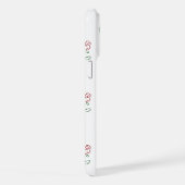 赤いバラ、バラの模様、花 iPhoneケース (右側面)