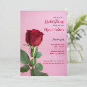 赤いバラ ピンク ロマンチック エレガント ブライダルシャワー 招待状 (スタンド正面)