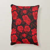 "赤いバラ"フローラアートパターンアクセント枕 アクセントクッション (裏面(縦))