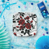 赤いバラ ペーパープレート (パーティー)