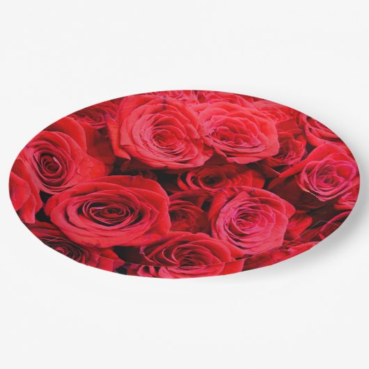 赤いバラ ペーパープレート (アングル)
