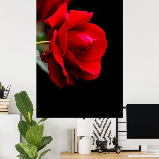 赤いバラ ポスター (ホームオフィス)