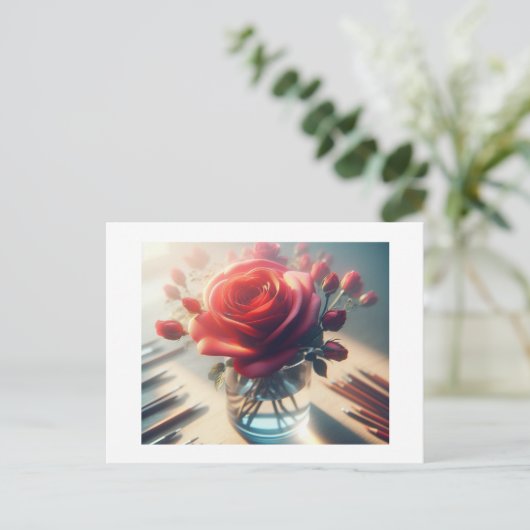 赤いバラ ポストカード (スタンド正面)