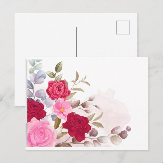 赤いバラ ポストカード (正面/裏面)