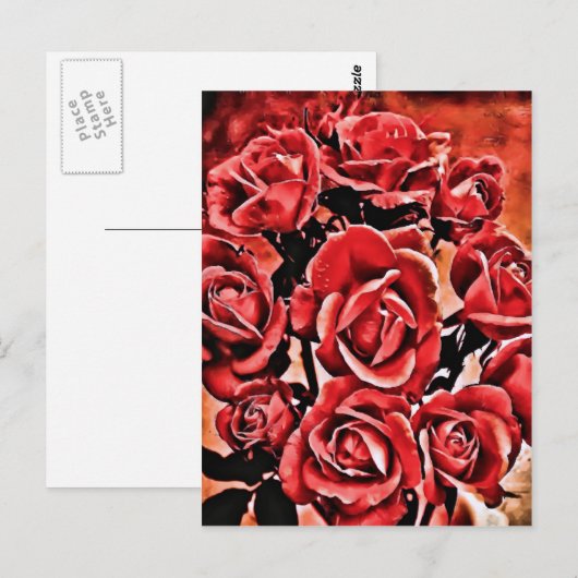 赤いバラ ポストカード (正面/裏面)